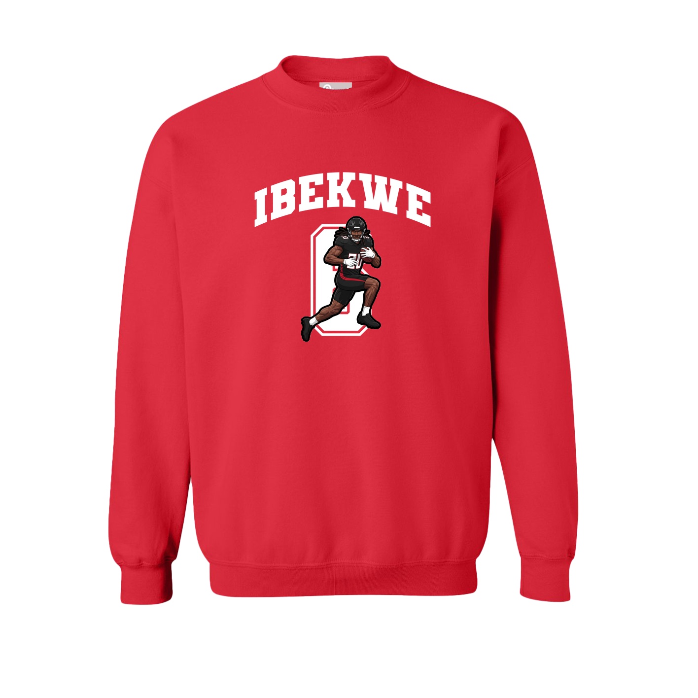 Fleece Crew — Number in Red