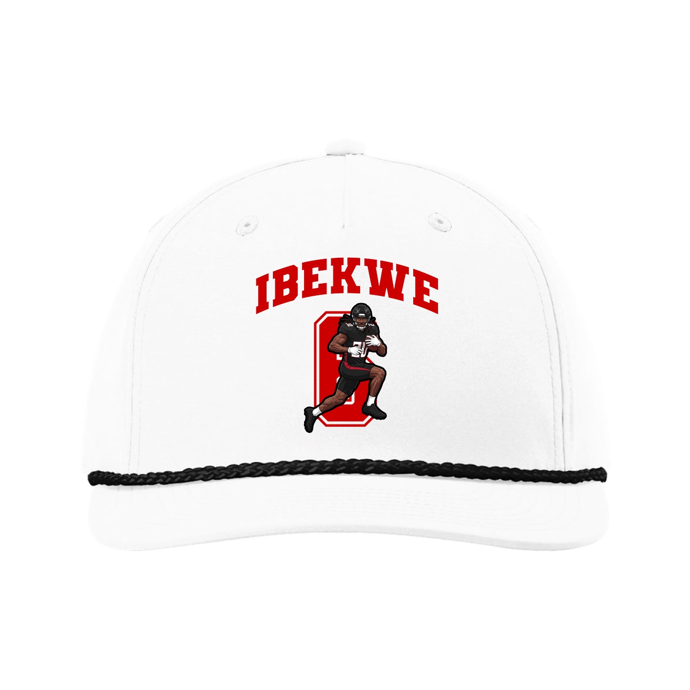 Five-Panel Classic Rope Cap — Number in White