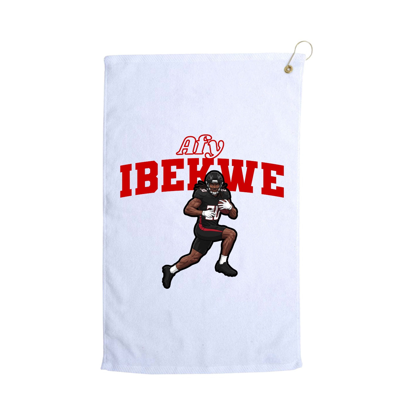 Golf Towel — Name Arch in White