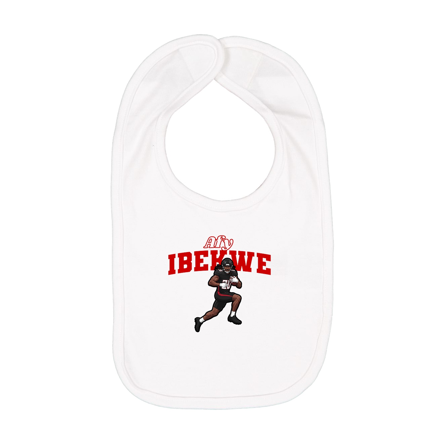 Infant Bib — Name Arch in White