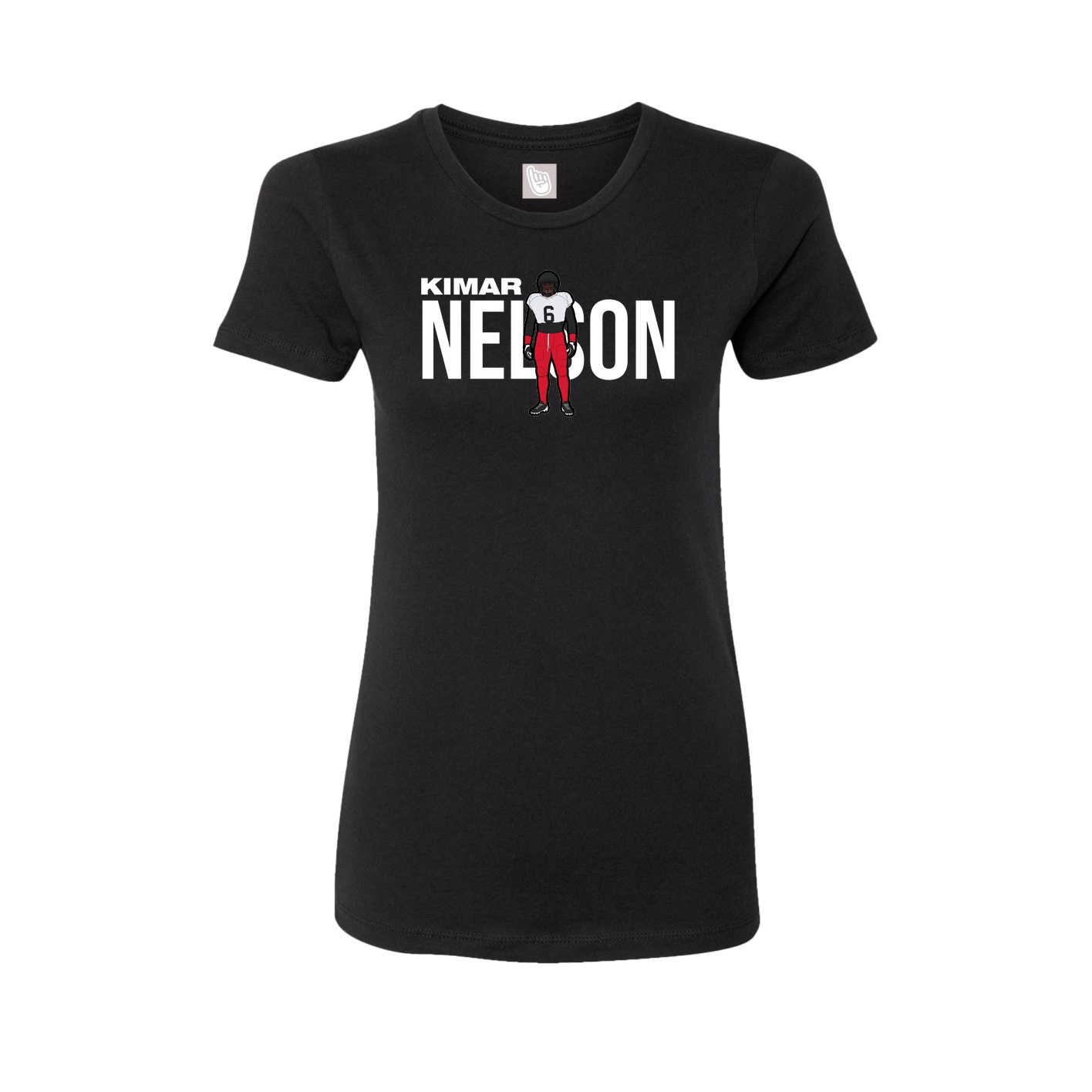 Fitted Women's Tee — Player Name in Black