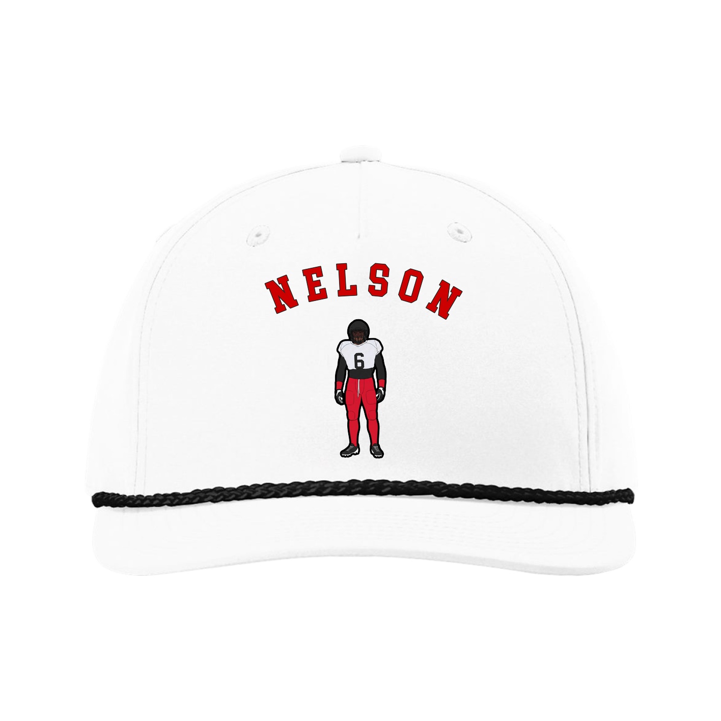Five-Panel Classic Rope Cap — Shirsey Arch in White