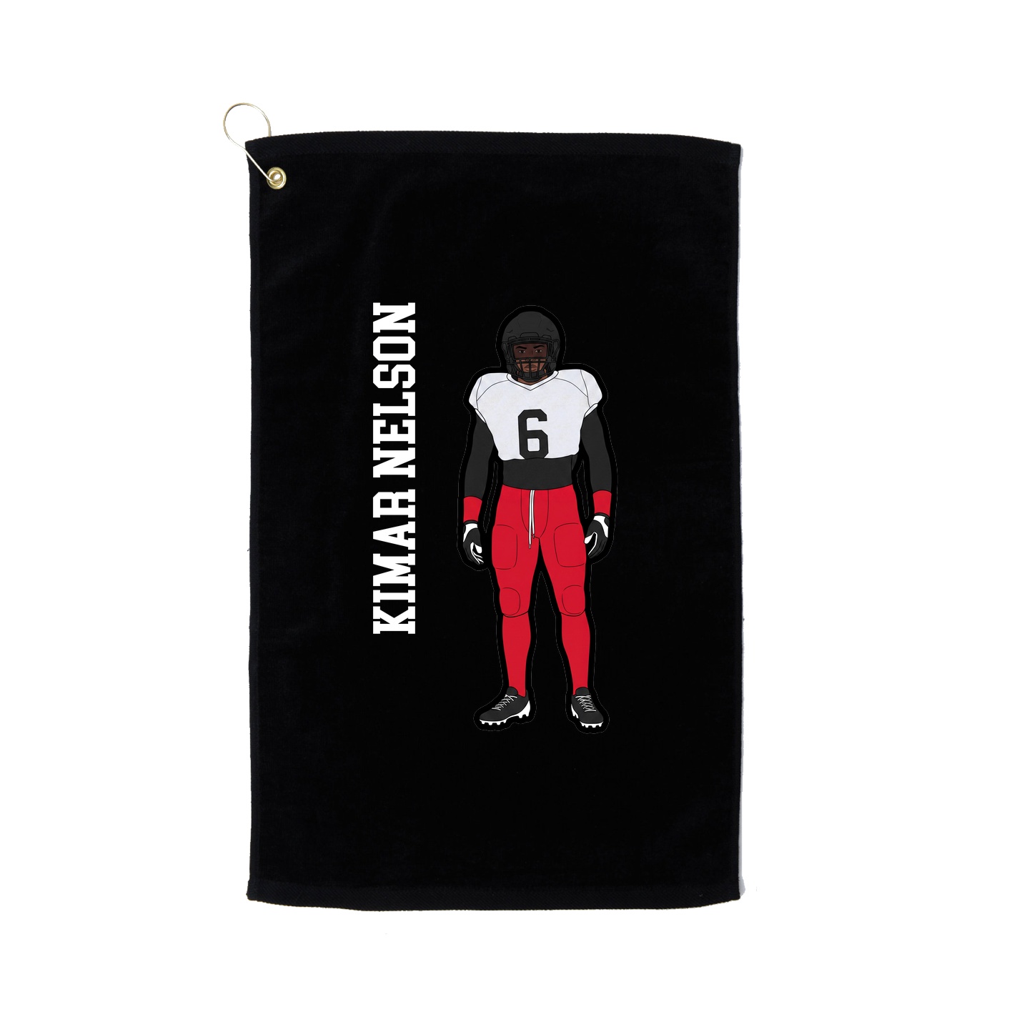 Golf Towel — Name Vertical in Black