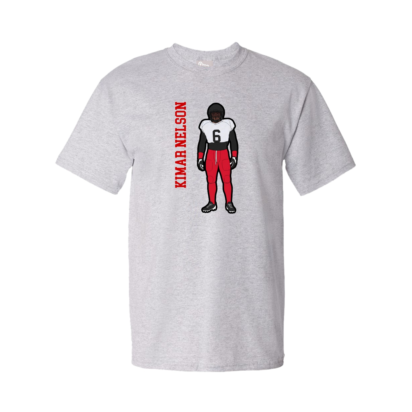 Tee — Name Vertical in Grey