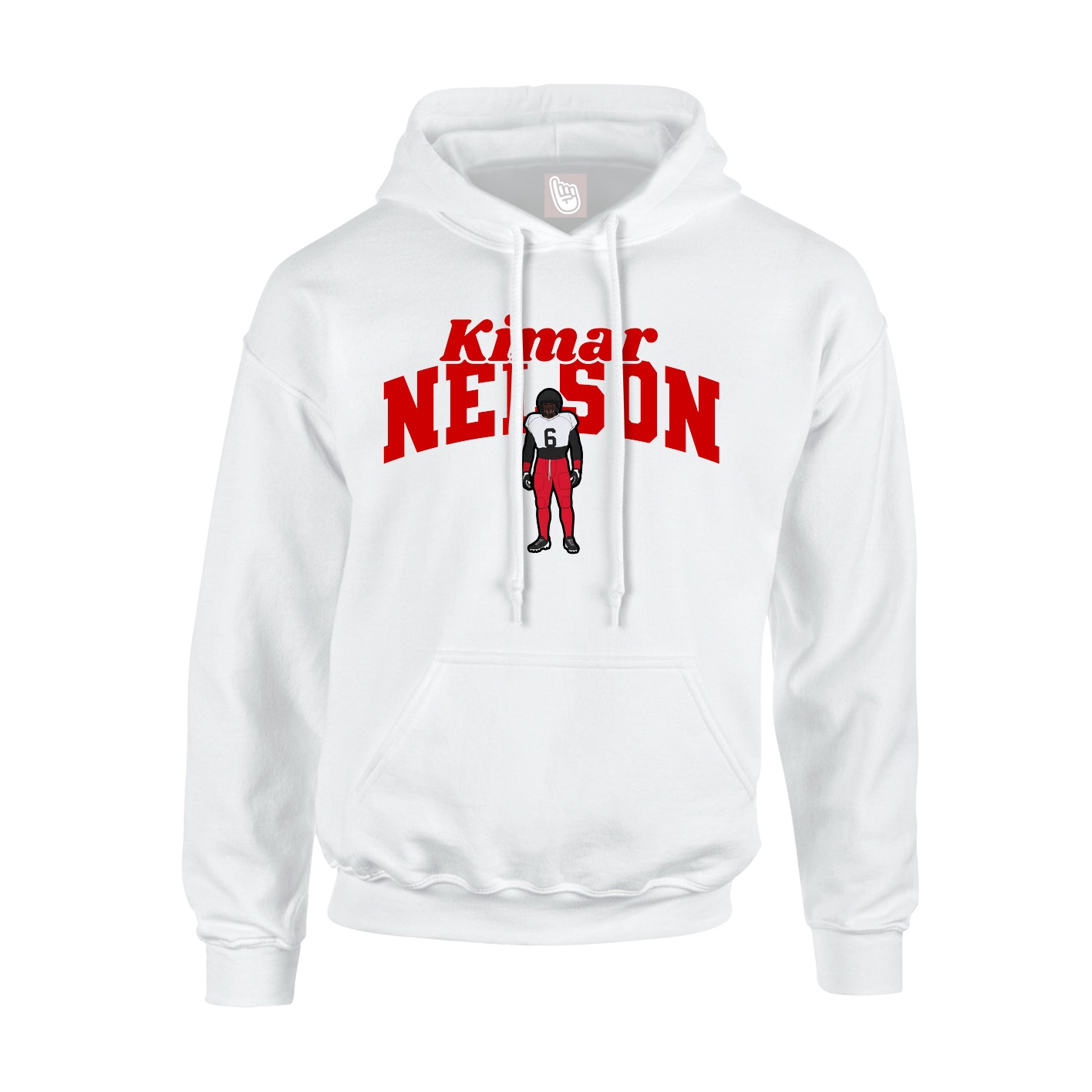 Youth Hoodie — Signature Arch in White
