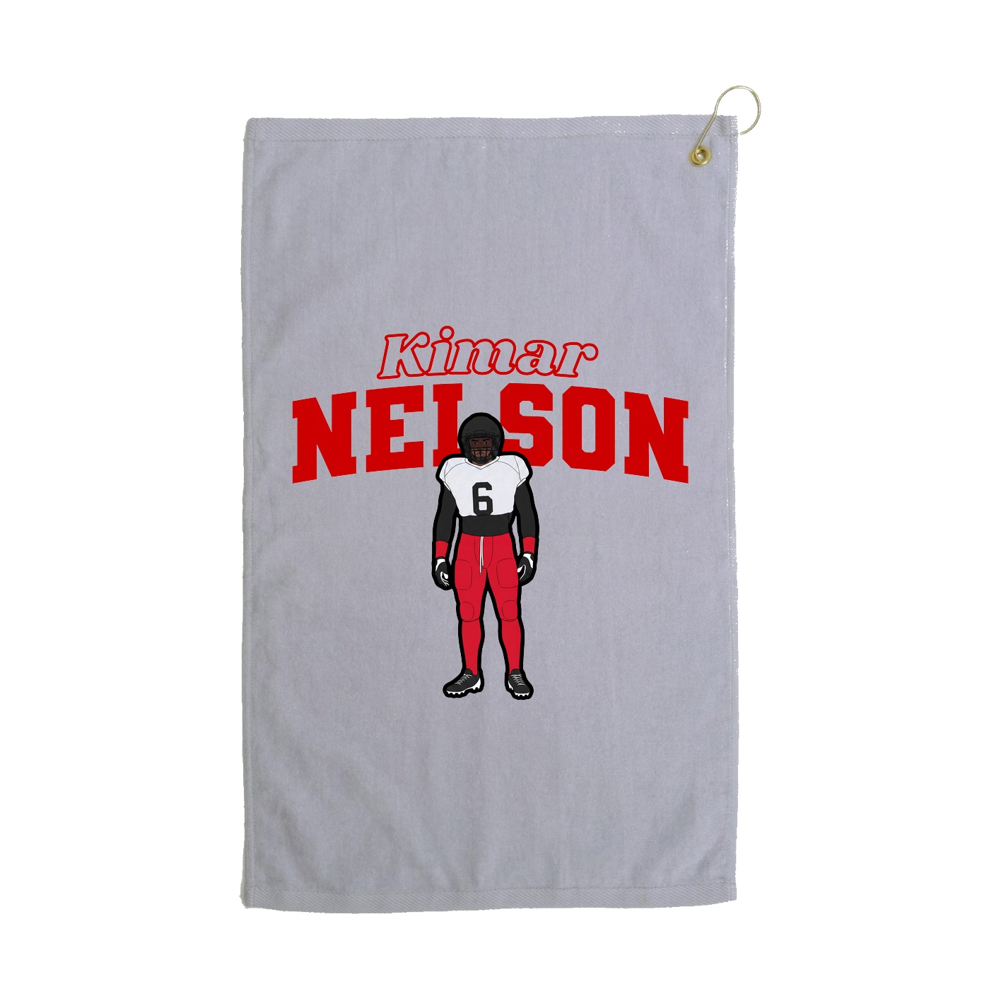 Golf Towel — Name Arch in Grey