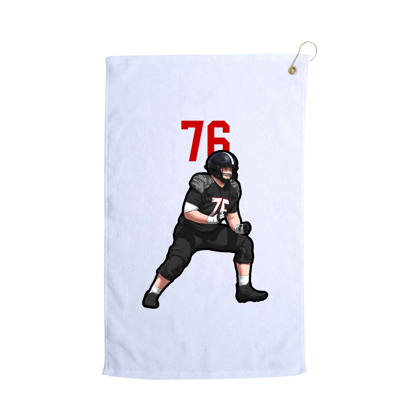 Golf Towel — Number Top in White