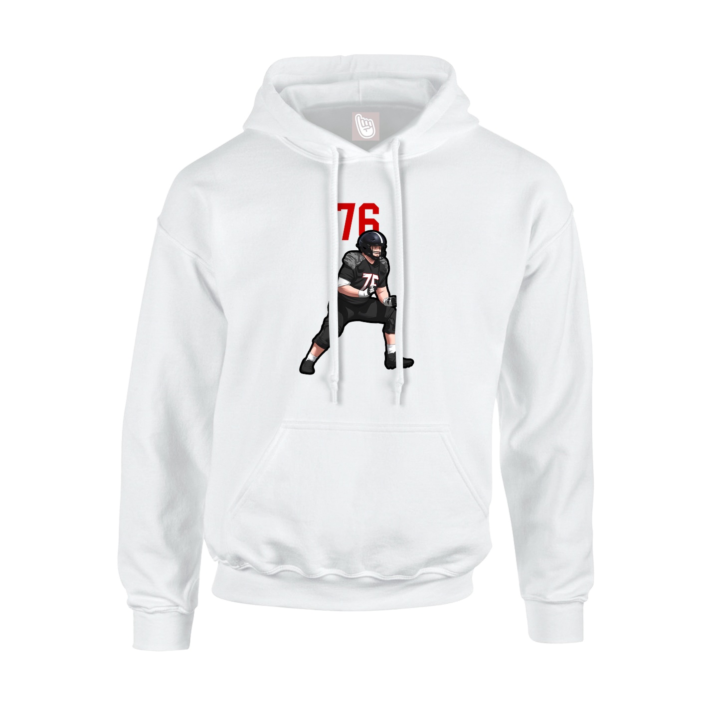 Hoodie — Number Top in White
