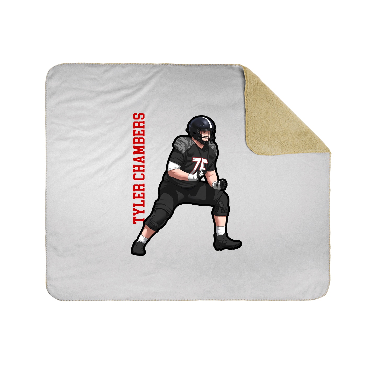 Throw Blanket — Name Vertical in White