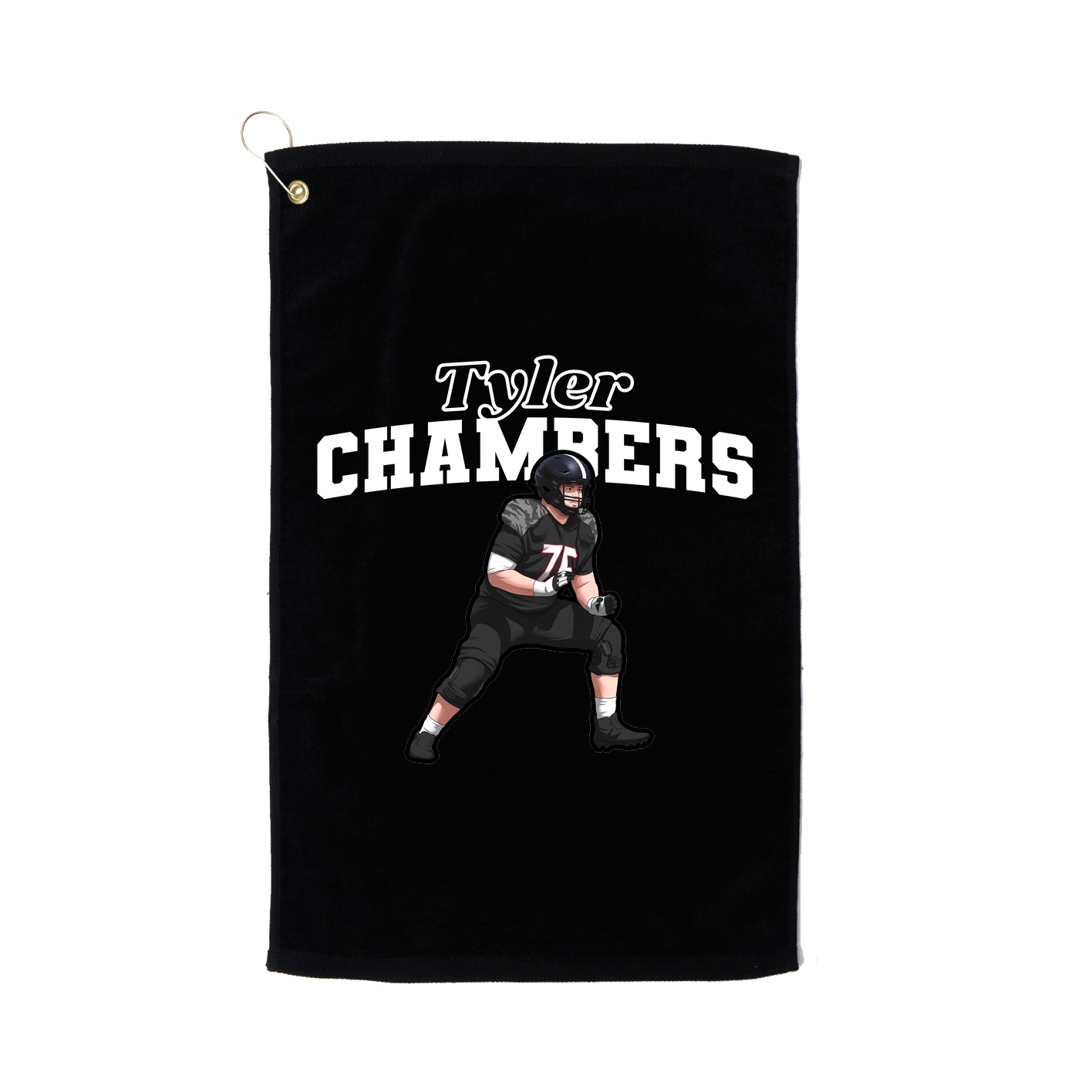 Golf Towel — Name Arch in Black