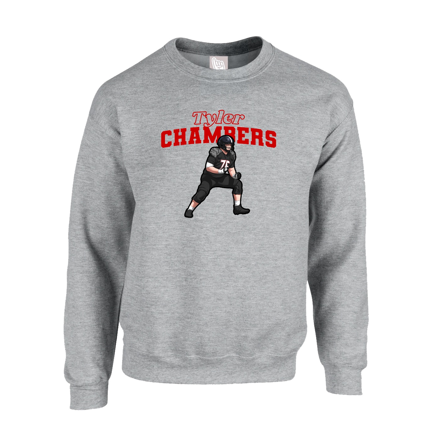 Fleece Crew — Name Arch in Grey