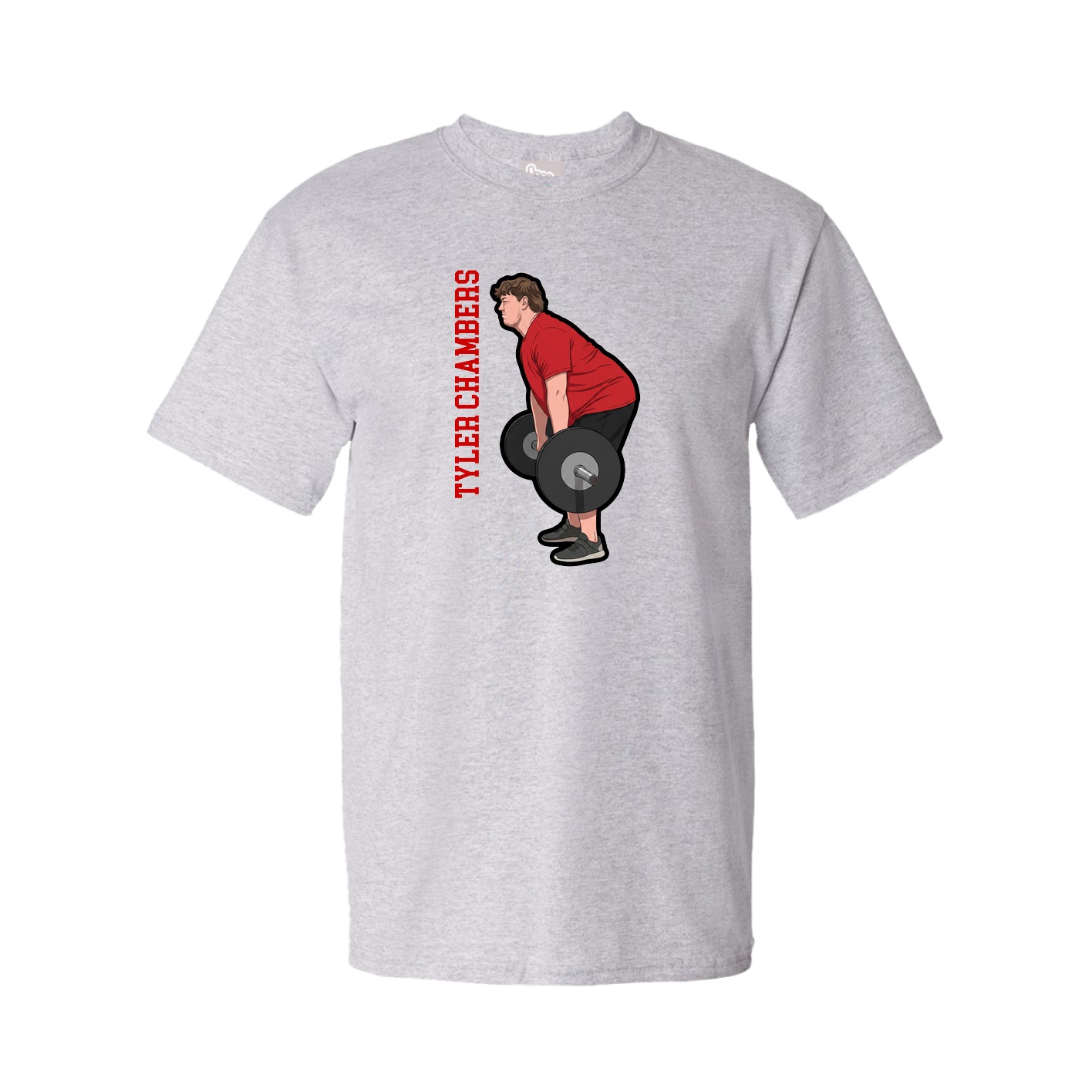 Tee — Name Vertical in Grey