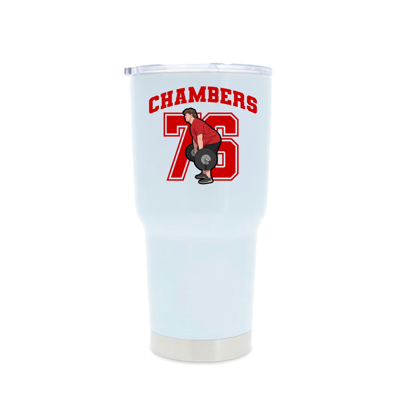 30oz Stainless Steel Tumbler — Number in White