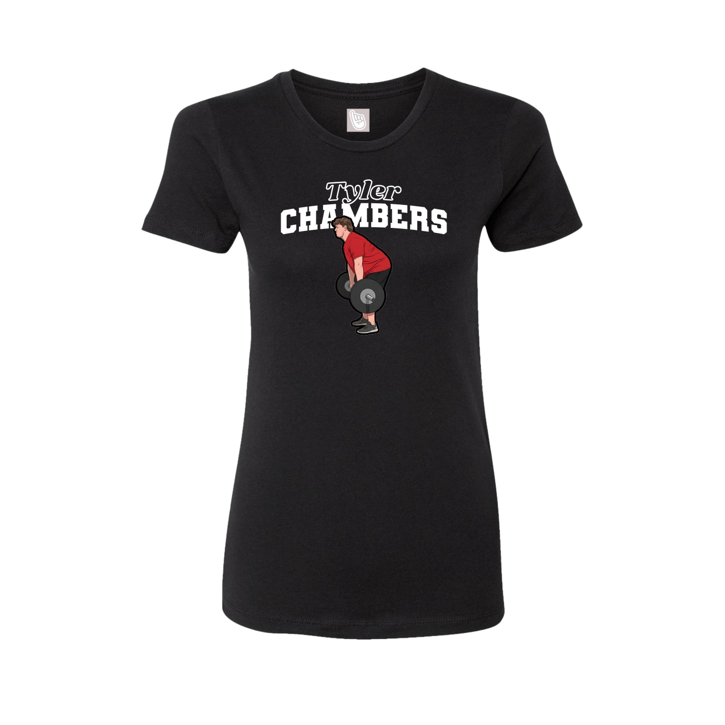 Fitted Women's Tee — Name Arch in Black