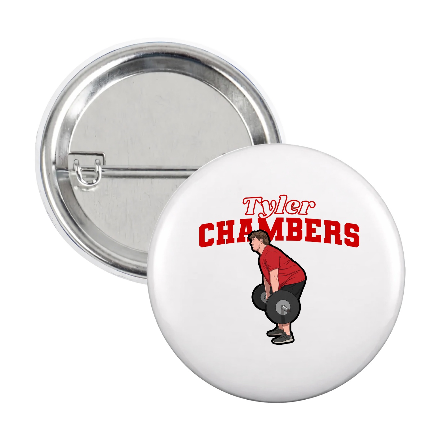 Game Day Button — Name Arch in White