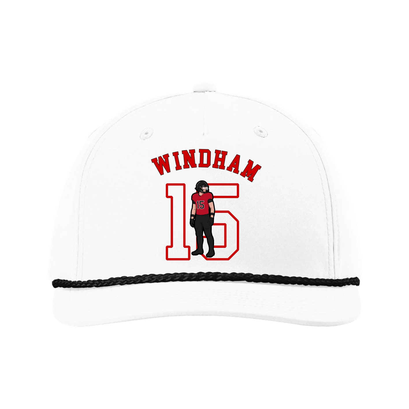 Five-Panel Classic Rope Cap — Shirsey Arch in White