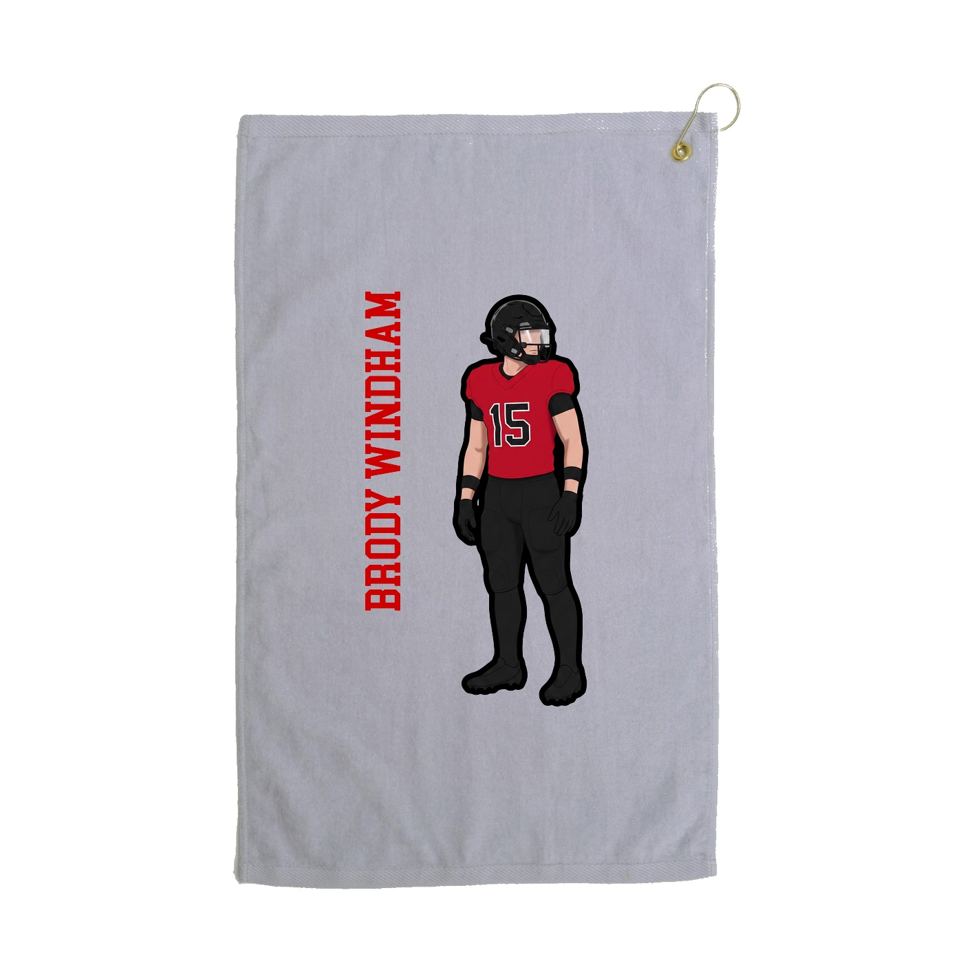 Golf Towel — Name Vertical in Grey