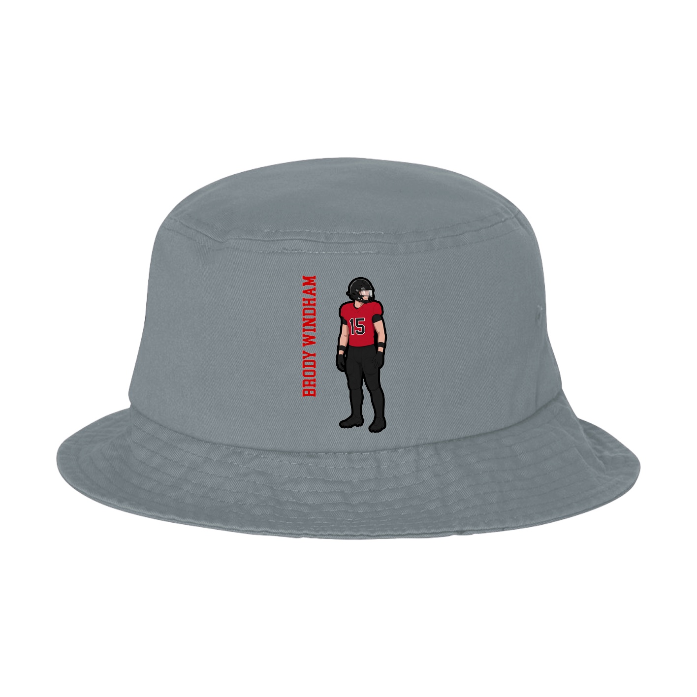 Bucket Cap — Name Vertical in Grey