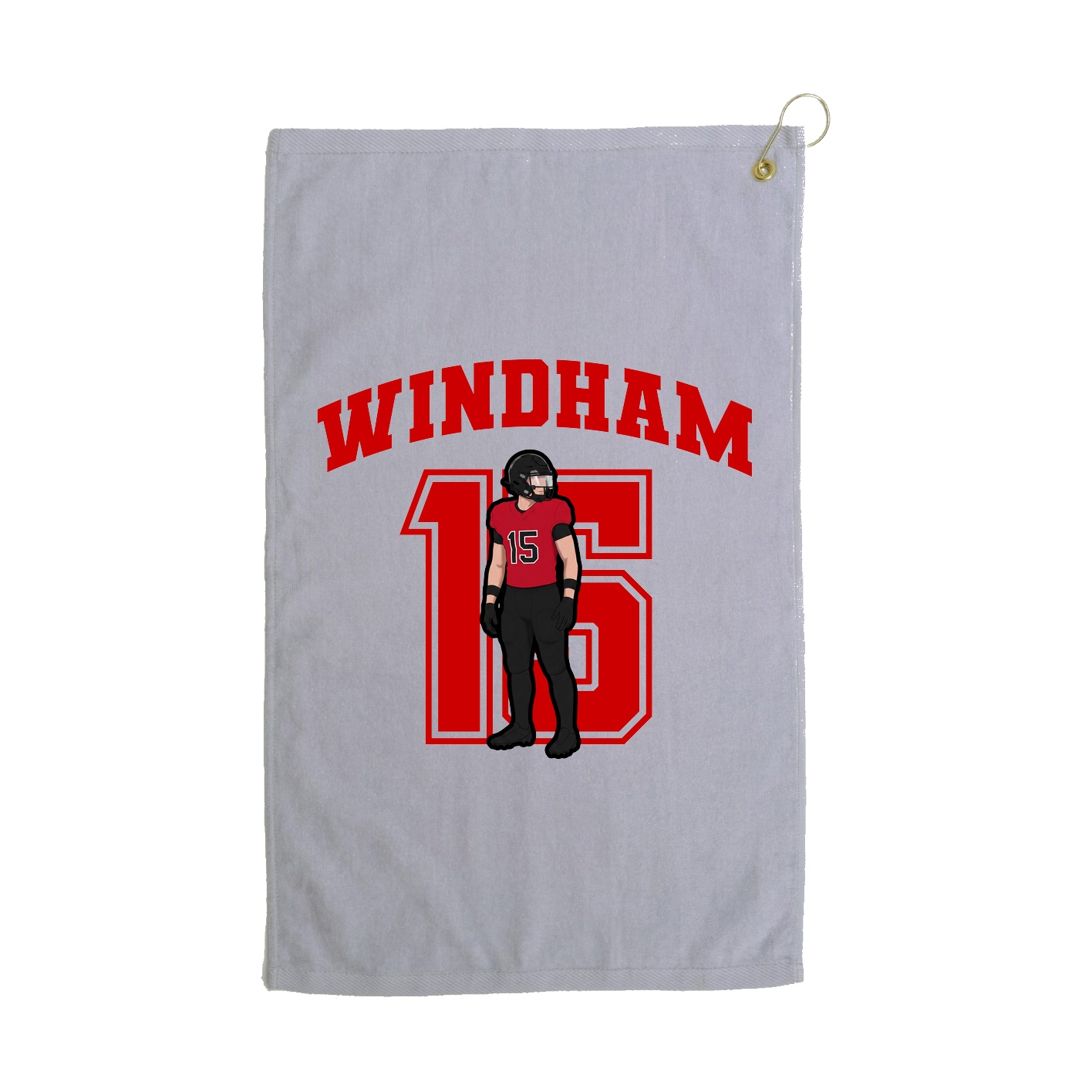 Golf Towel — Number in Grey