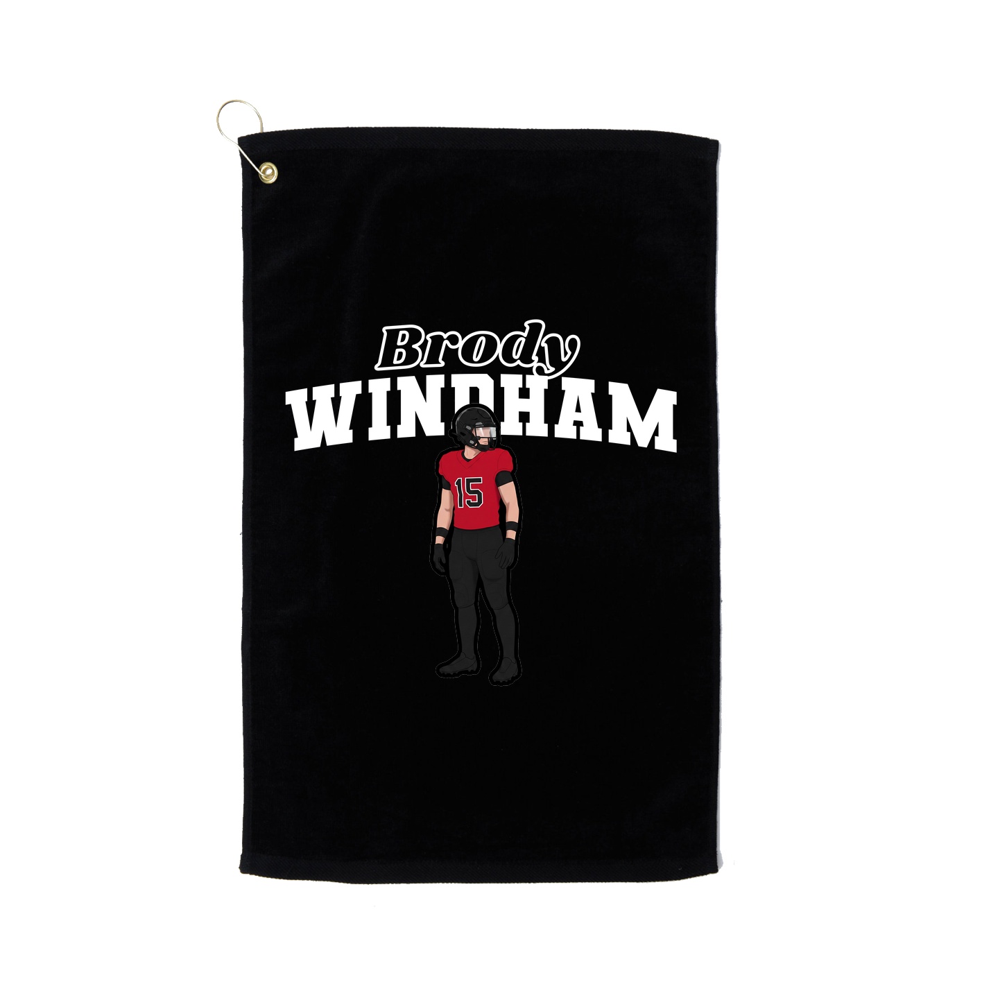 Golf Towel — Name Arch in Black