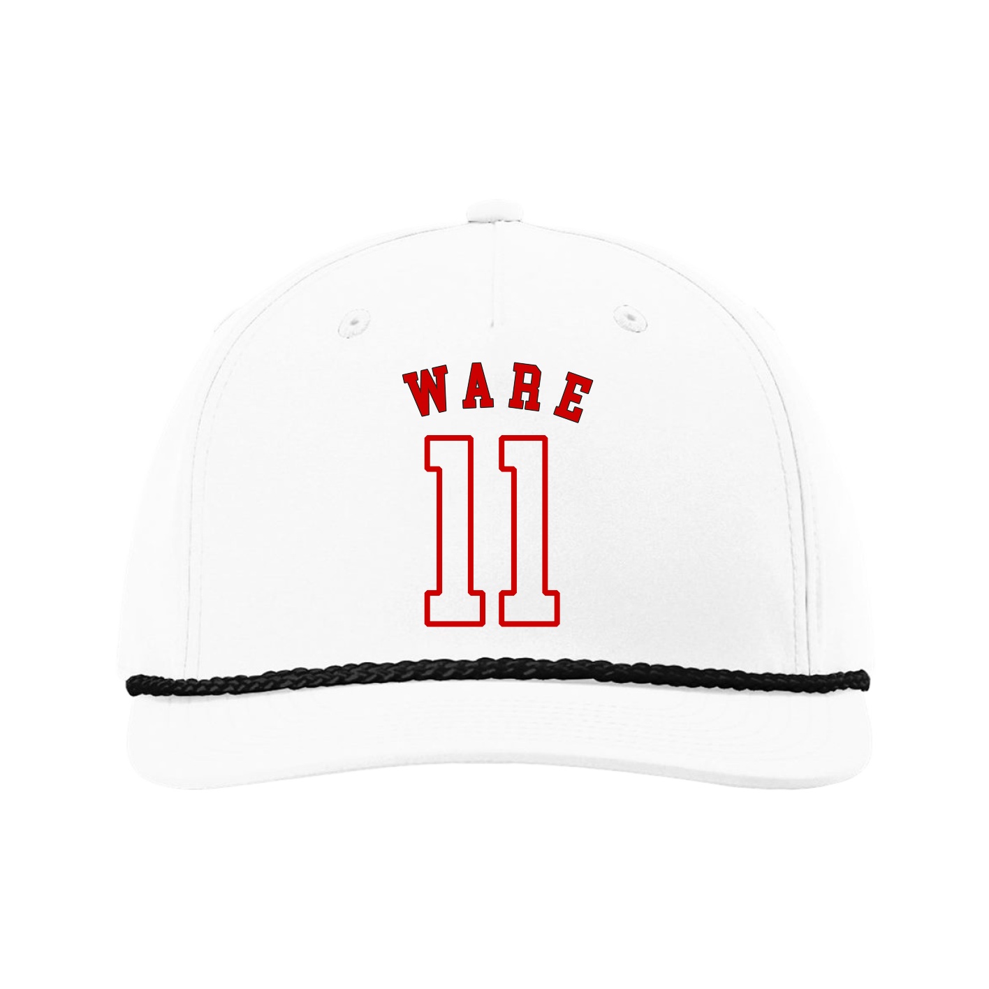 Five-Panel Classic Rope Cap — Shirsey Arch in White