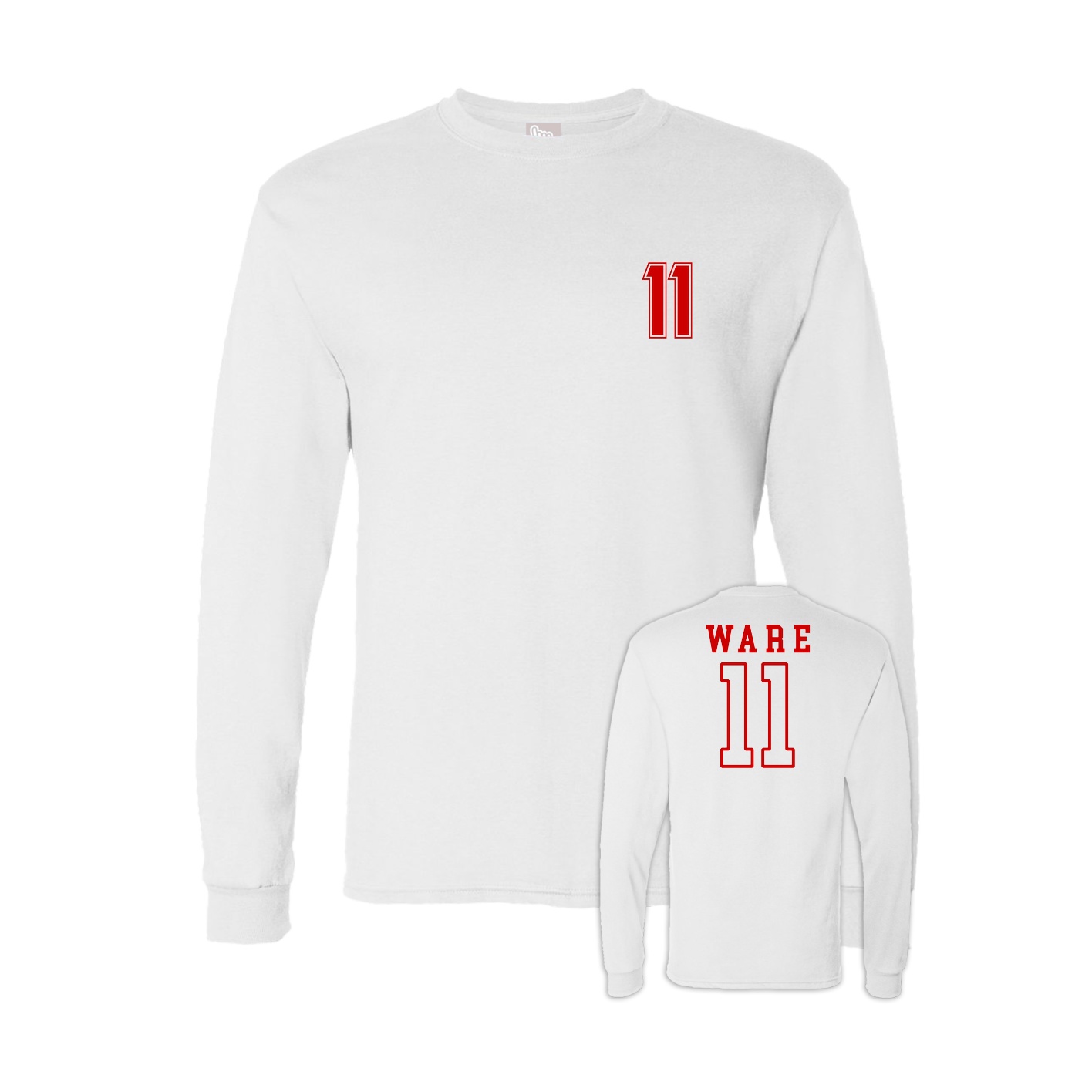 Long Sleeve Tee — Chest Back in White