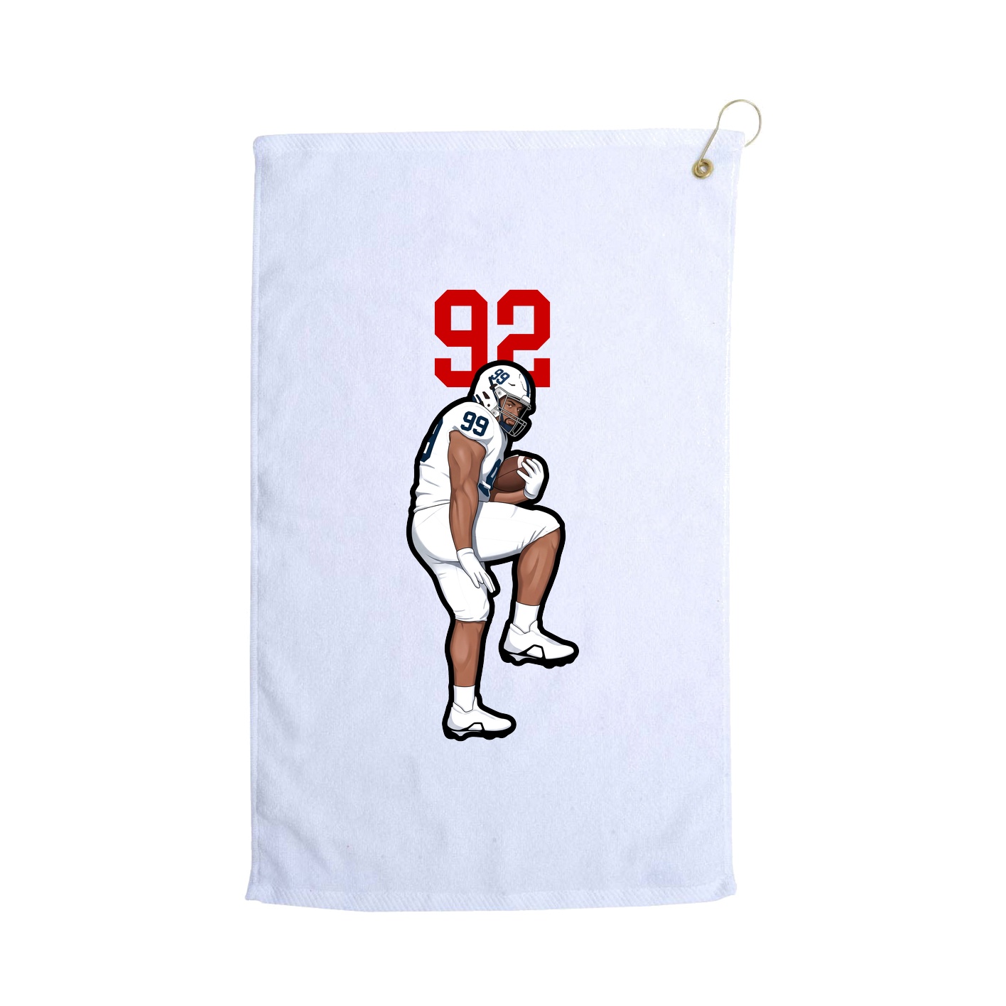 Golf Towel — Number Top in White