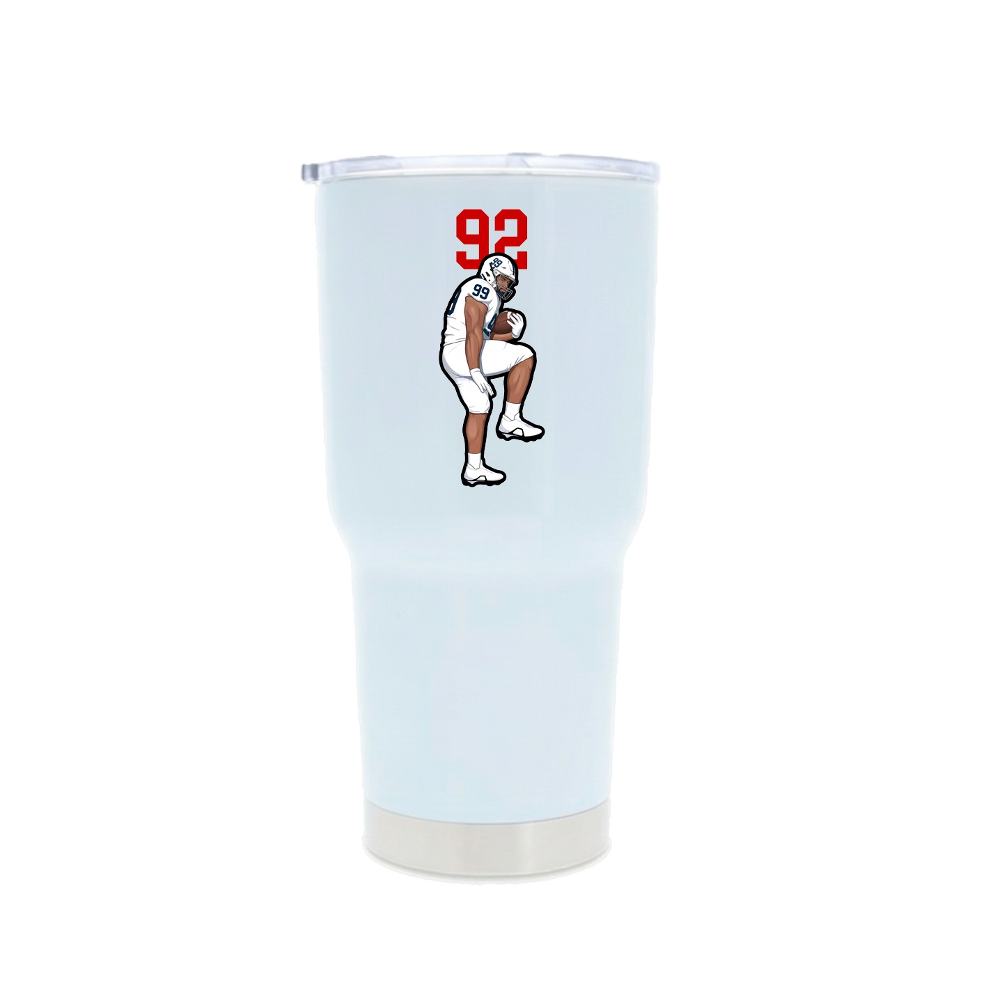 30oz Stainless Steel Tumbler — Number Top in White