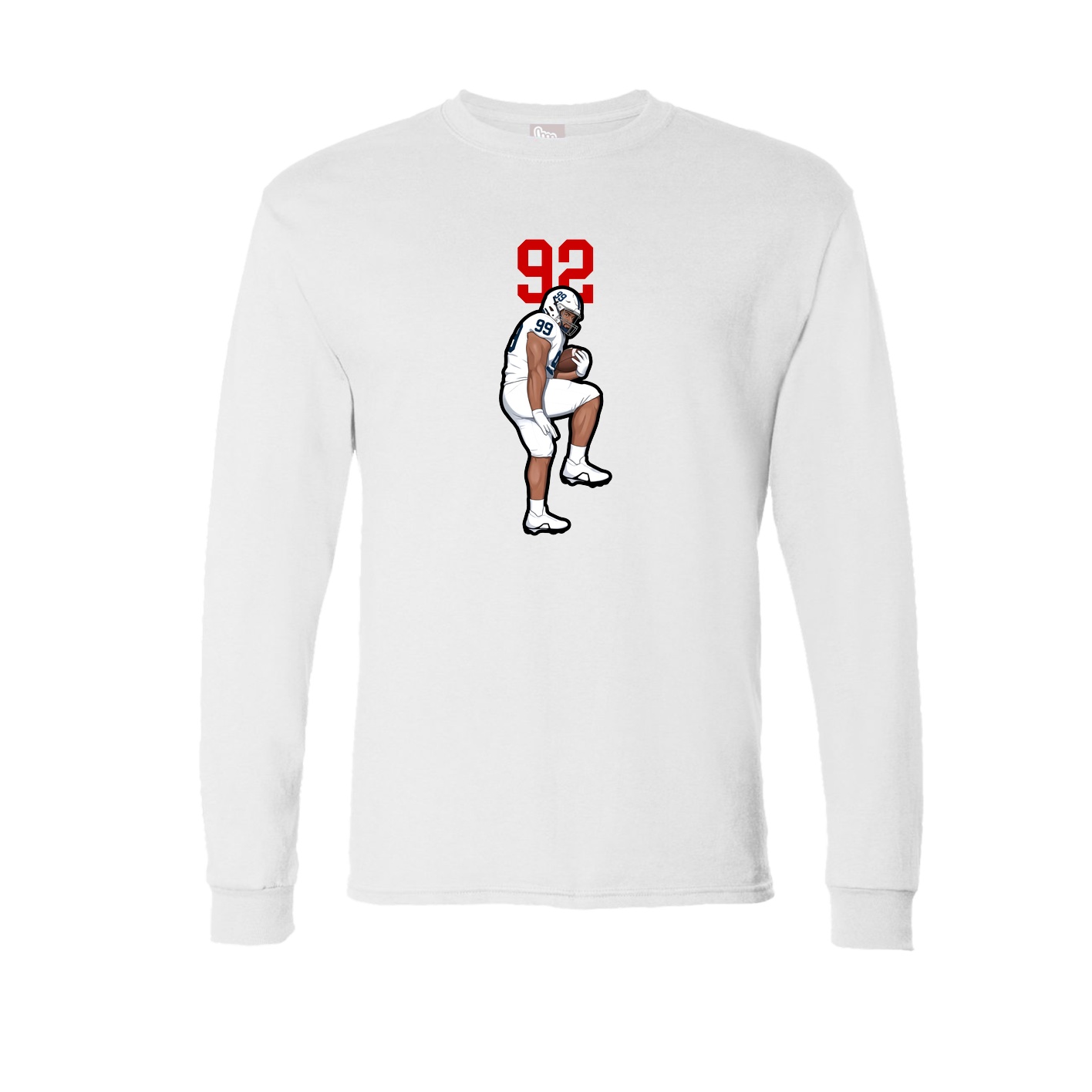 Long Sleeve Tee — Number Top in White