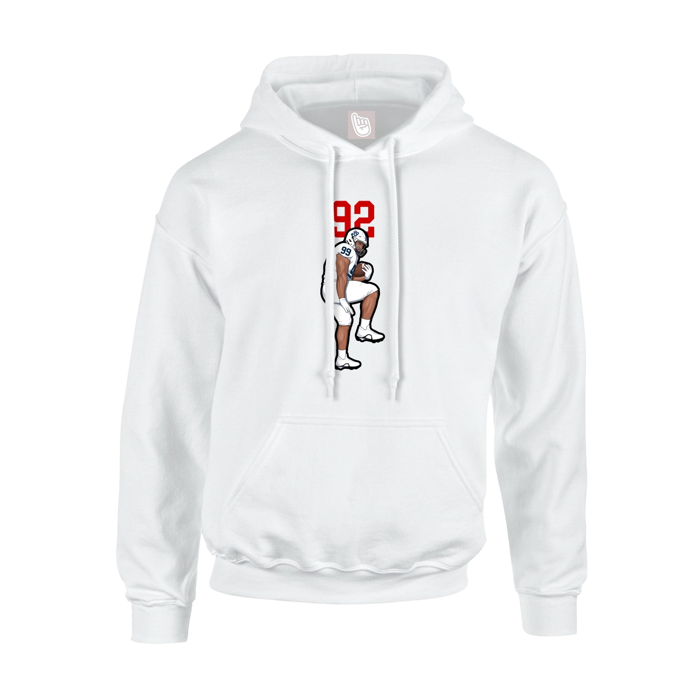Hoodie — Number Top in White