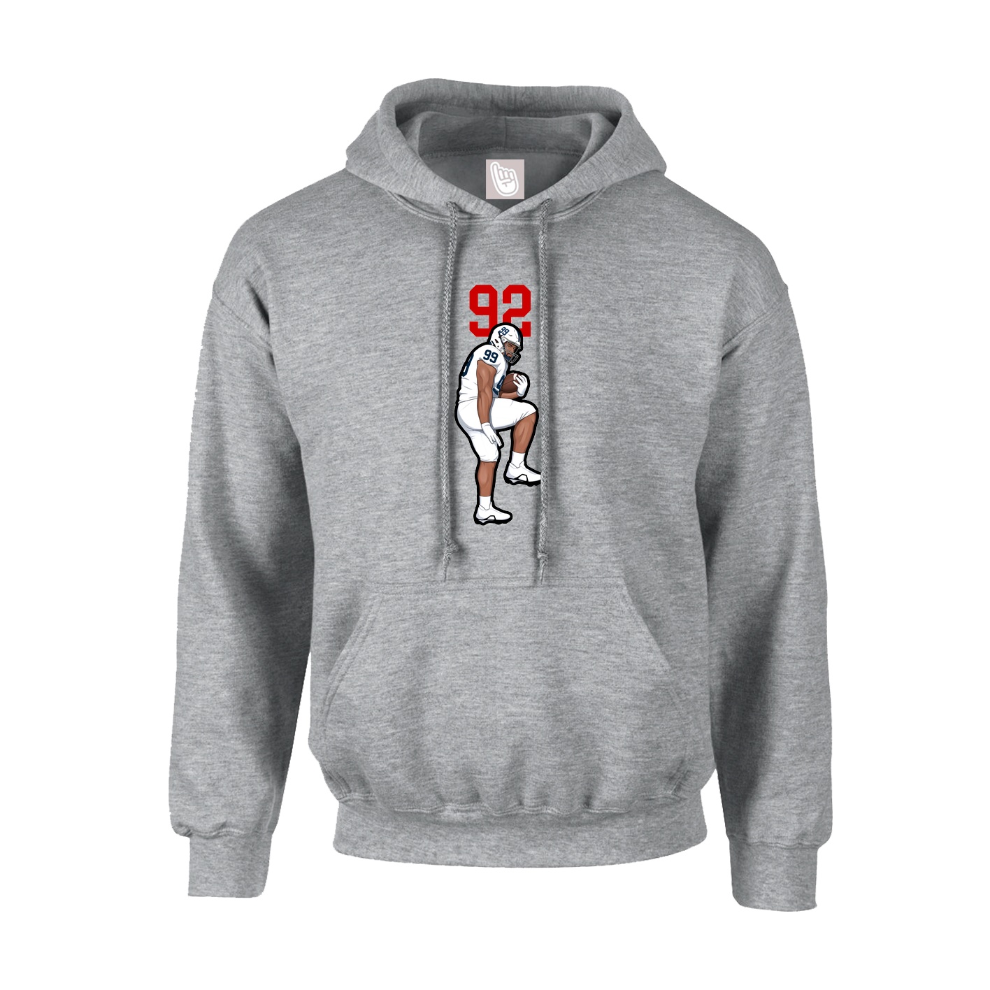 Youth Hoodie — Number Top in Grey