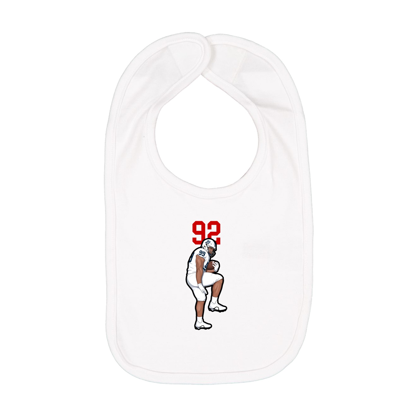 Infant Bib — Number Top in White