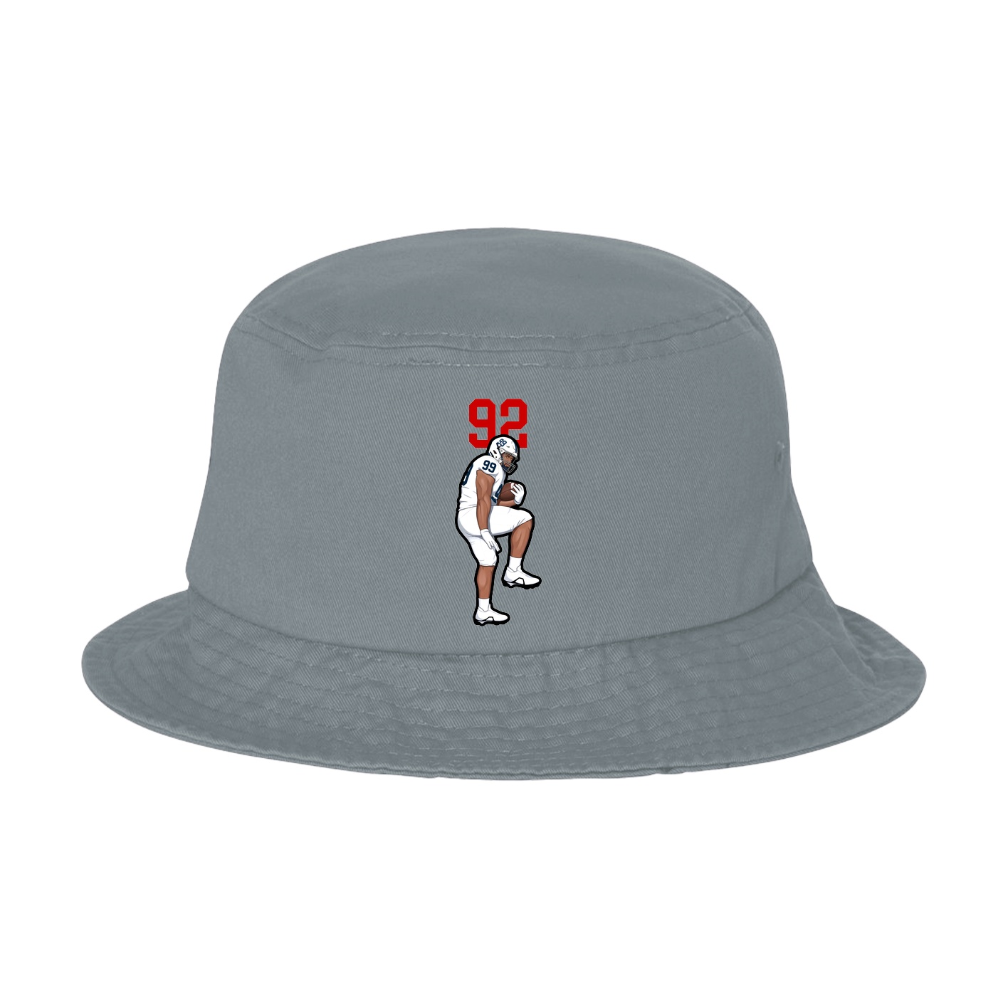 Bucket Cap — Number Top in Grey