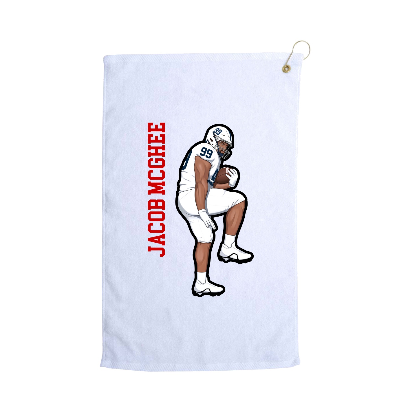 Golf Towel — Name Vertical in White