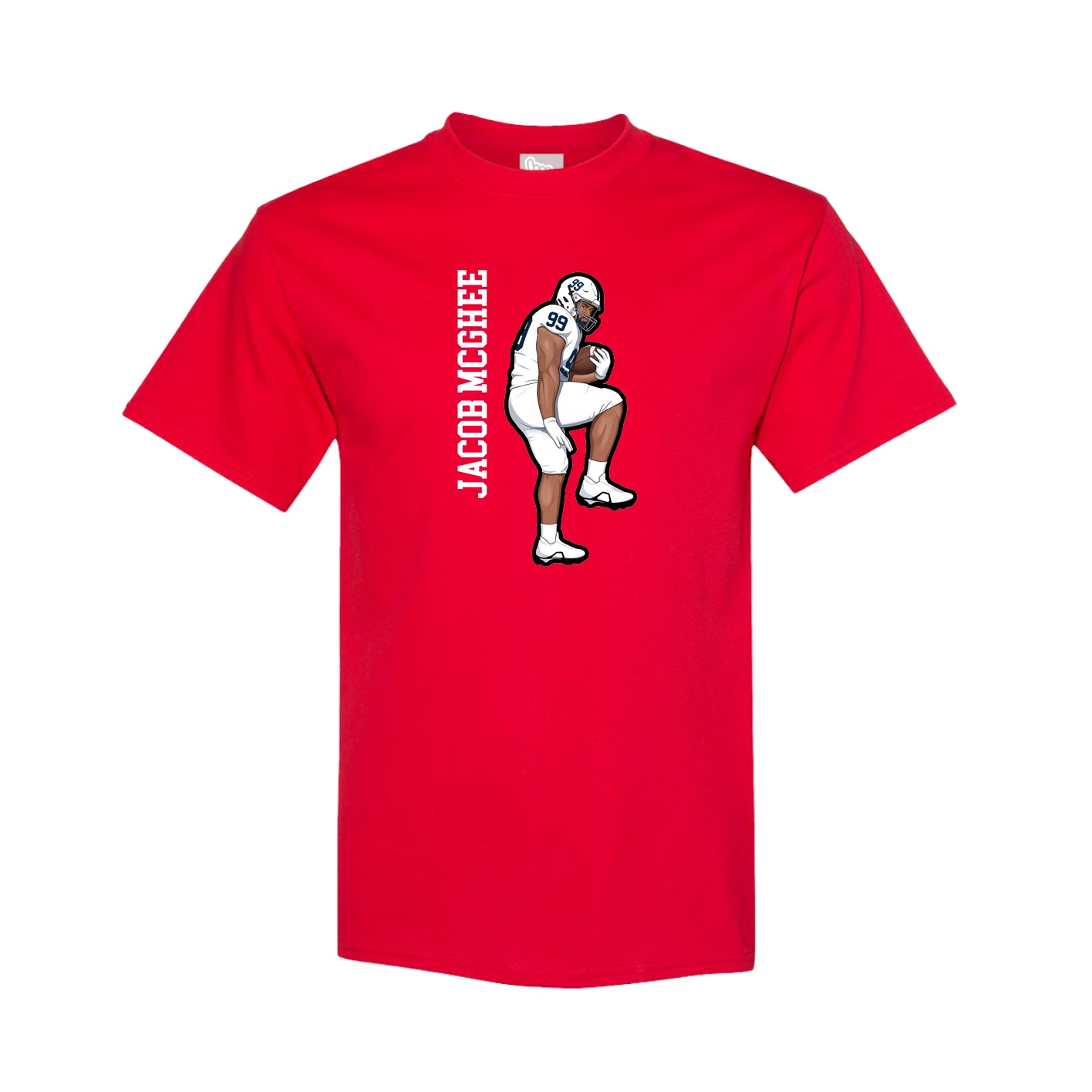 Tee — Name Vertical in Red
