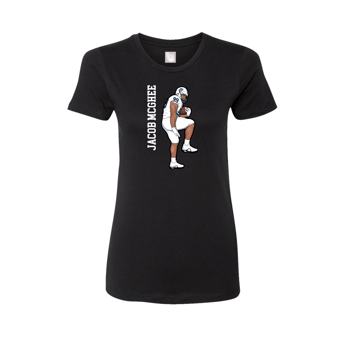 Womens Tee — Name Vertical in Black