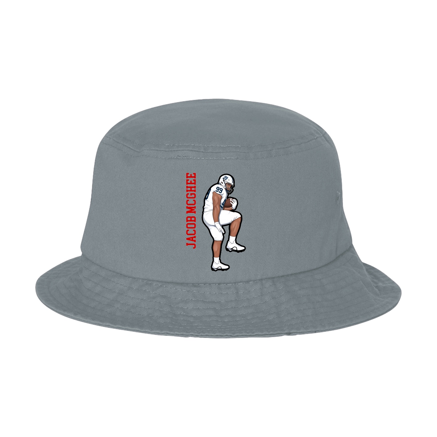 Bucket Cap — Name Vertical in Grey