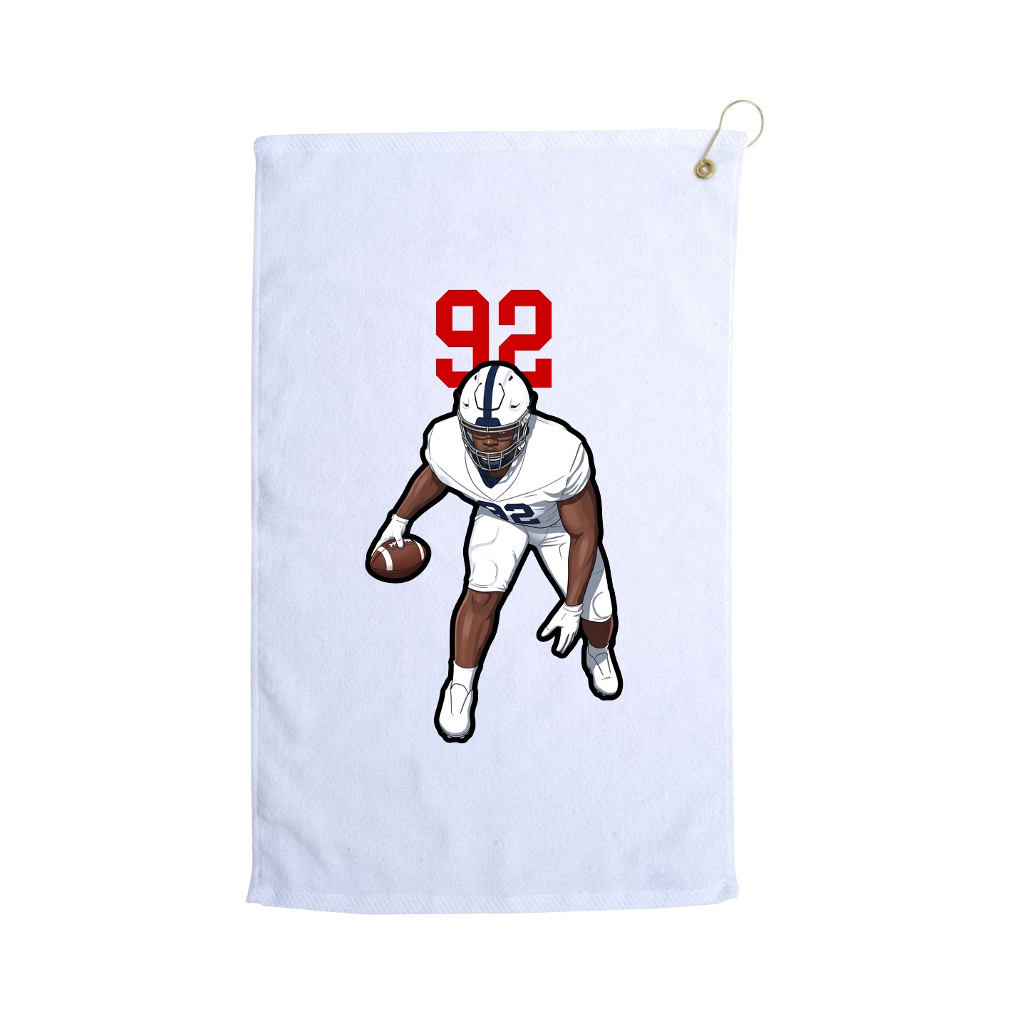 Golf Towel — Number Top in White
