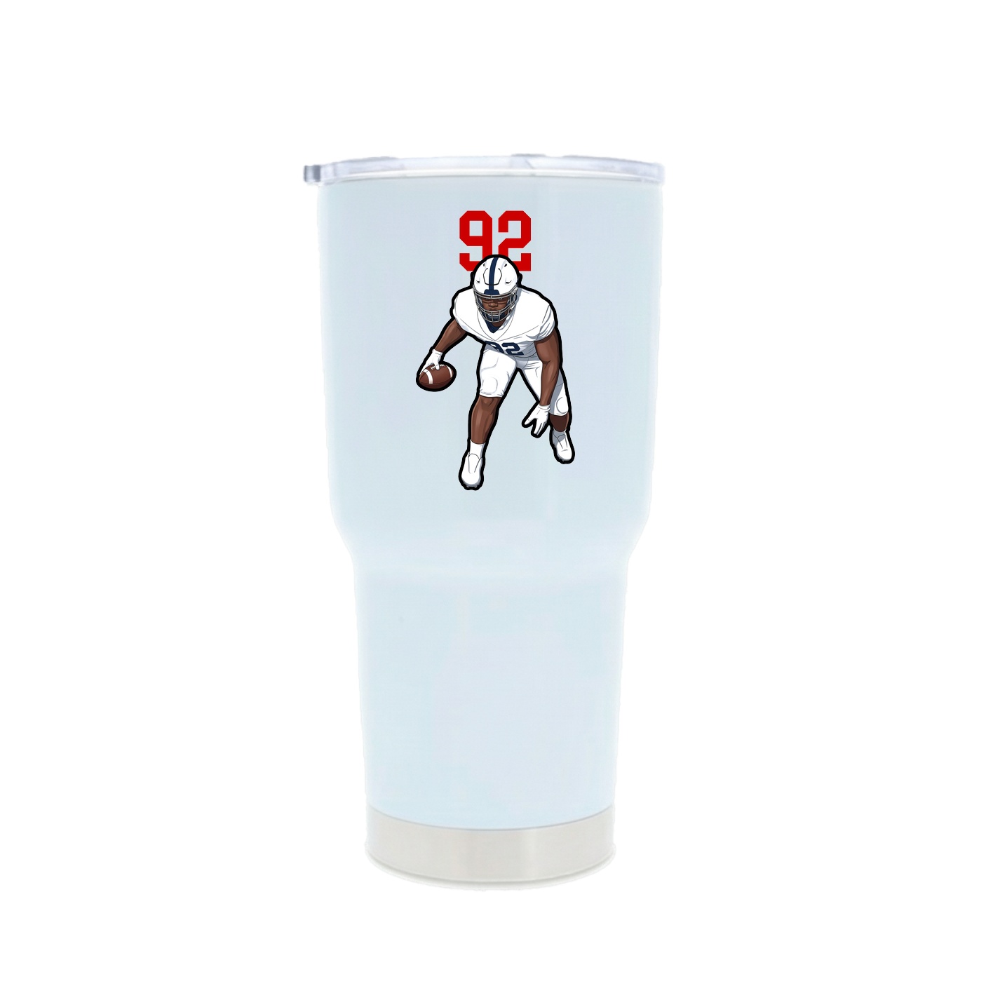 30oz Stainless Steel Tumbler — Number Top in White