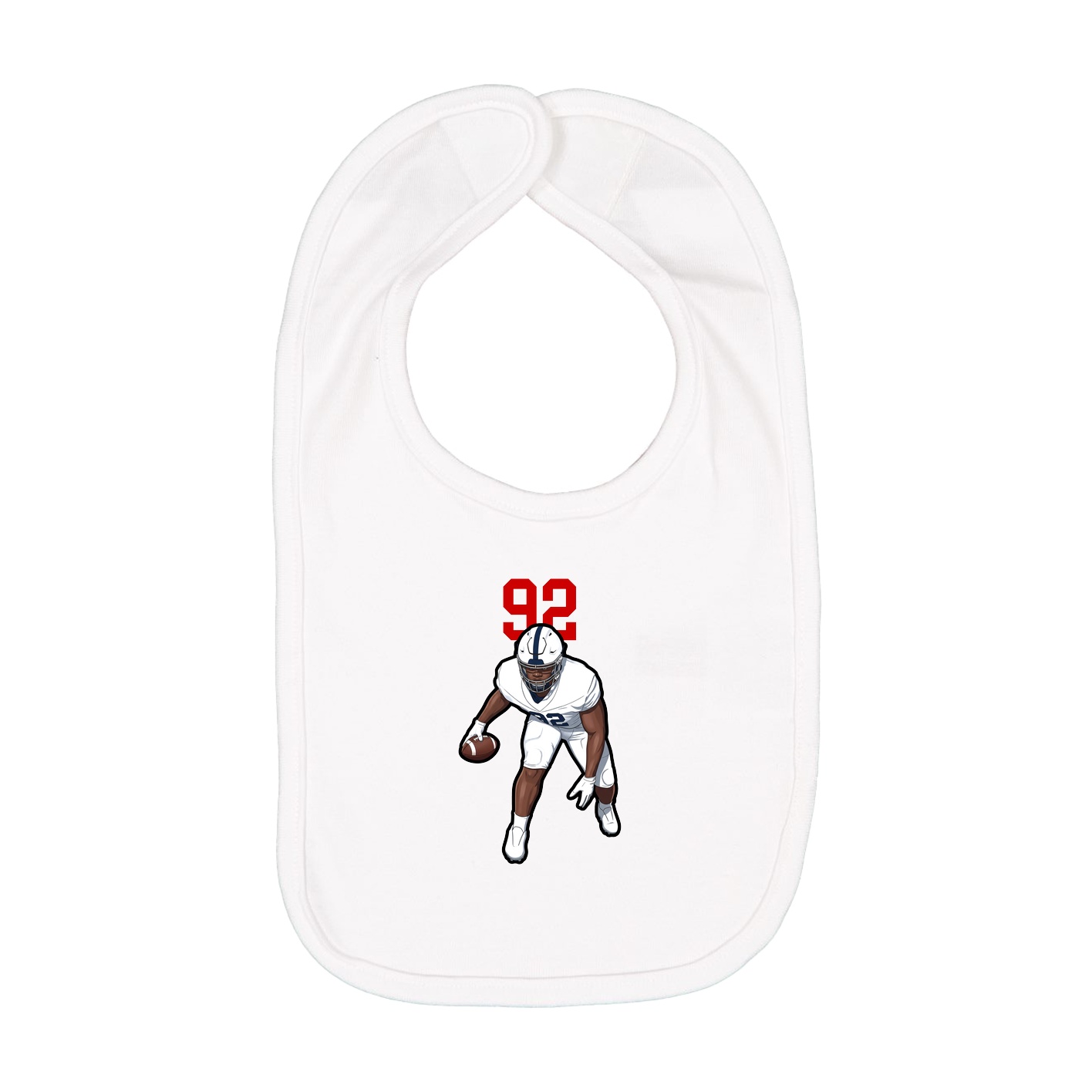 Infant Bib — Number Top in White