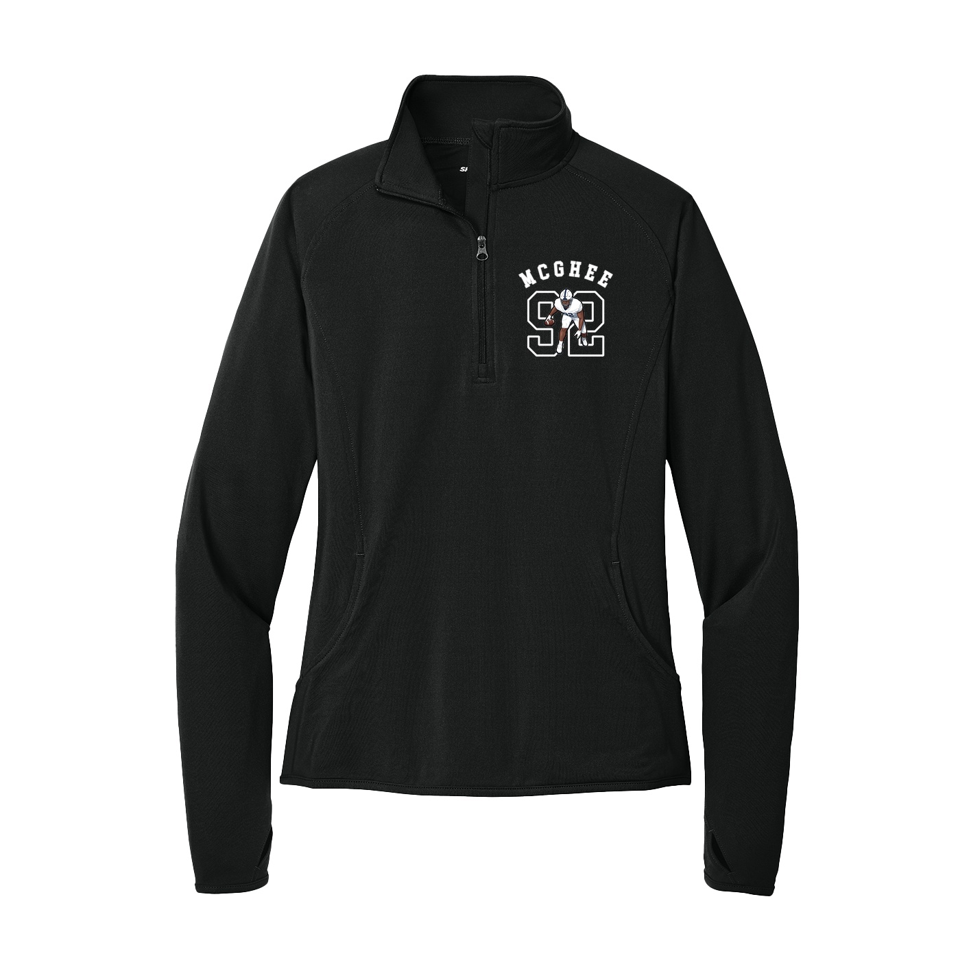 Women's Q-Zip Pullover — Shirsey Arch in Black