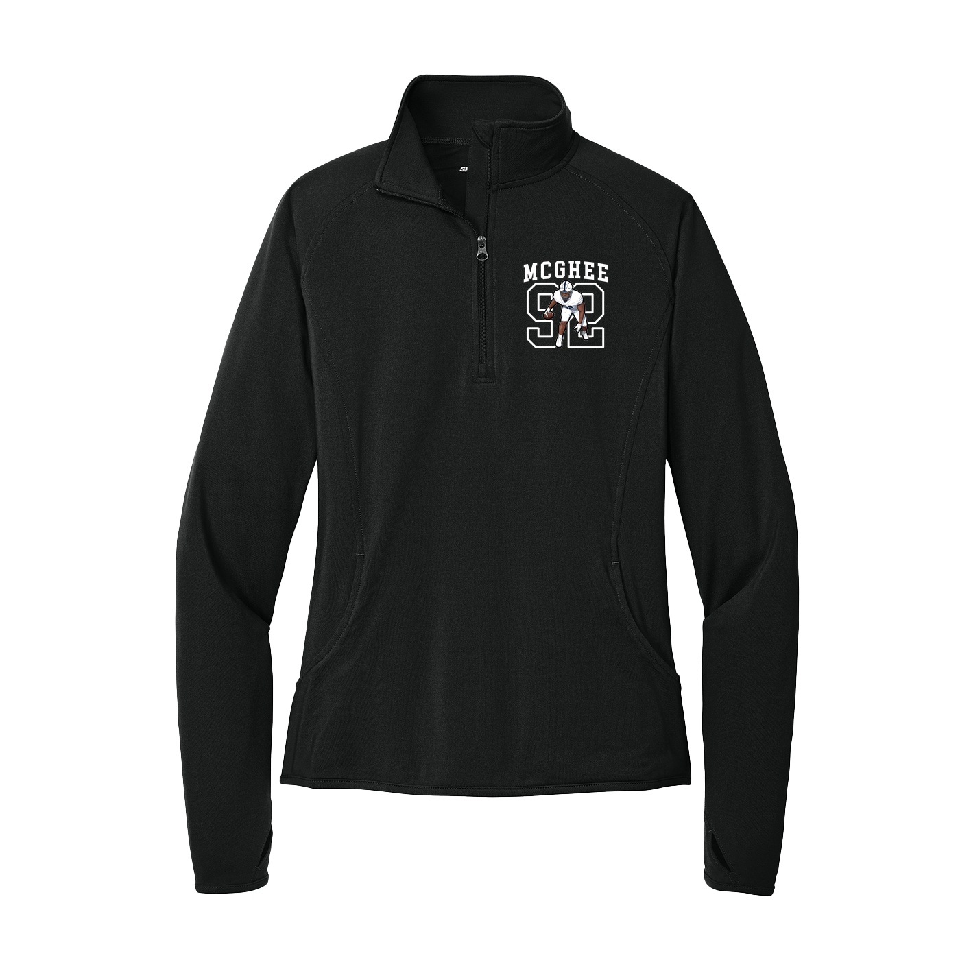 Women's Q-Zip Pullover — Shirsey in Black
