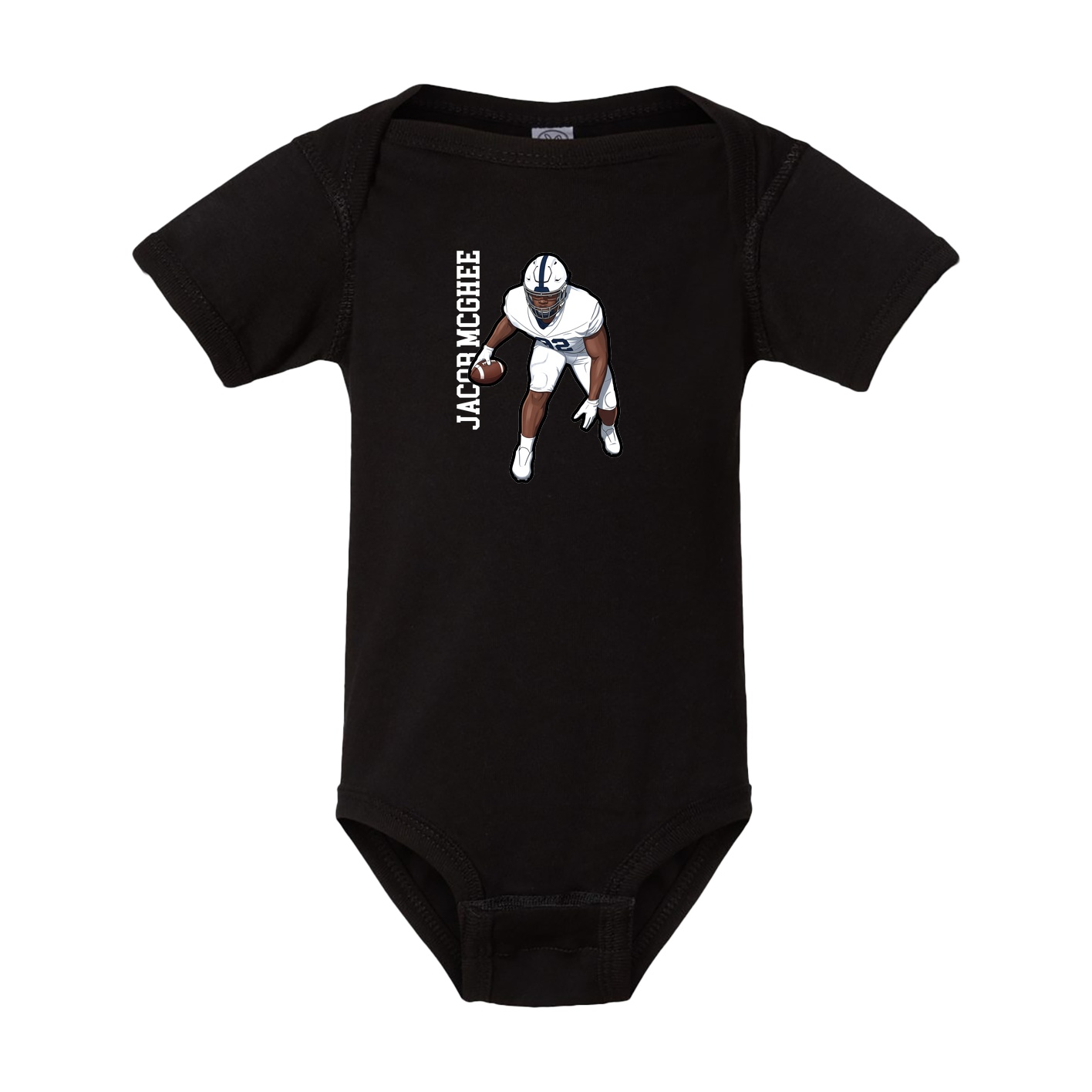Baby Onesie — Name Vertical in Black