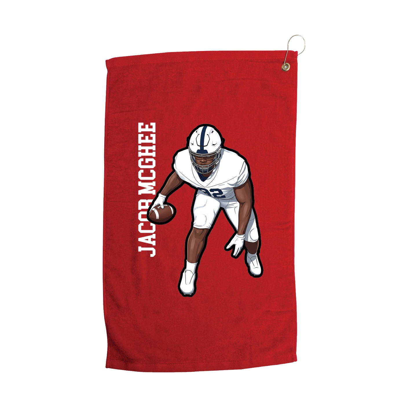 Golf Towel — Name Vertical in Red