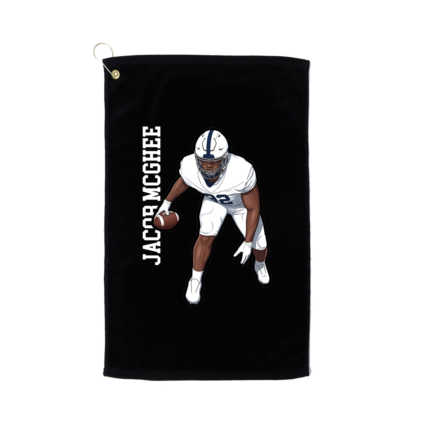 Golf Towel — Name Vertical in Black