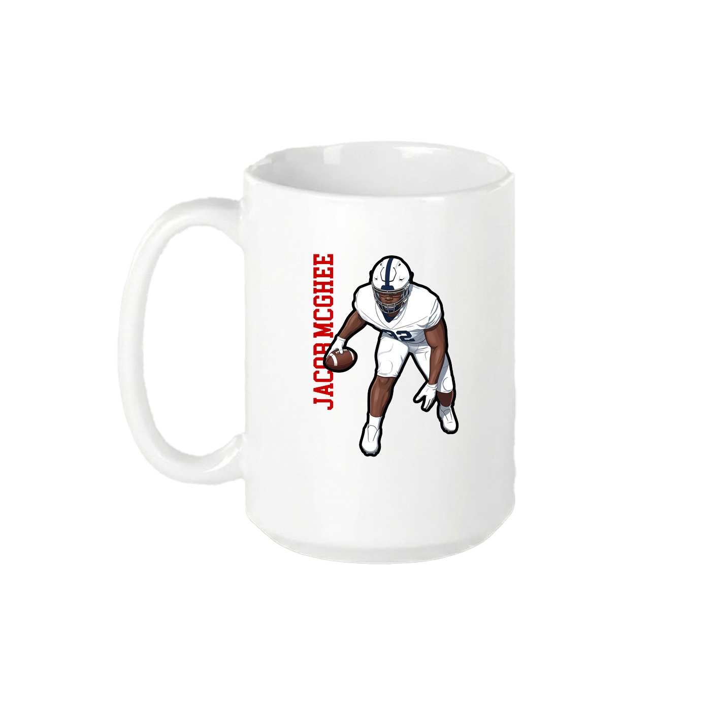15oz Coffee Mug — Name Vertical in White