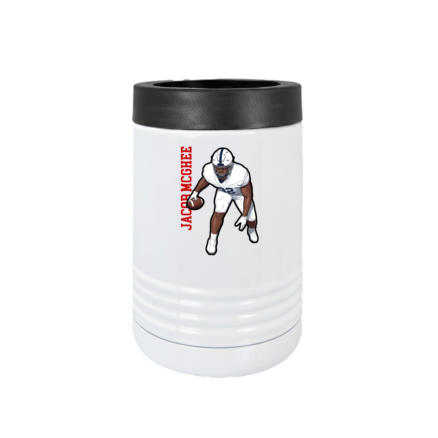 Beverage Holder — Name Vertical in White
