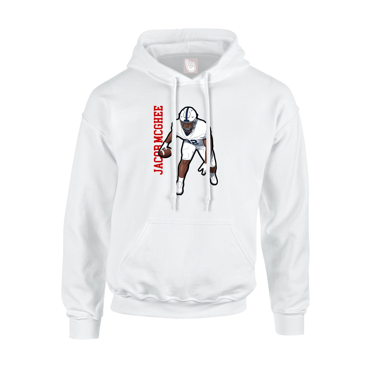 Youth Hoodie — Name Vertical in White