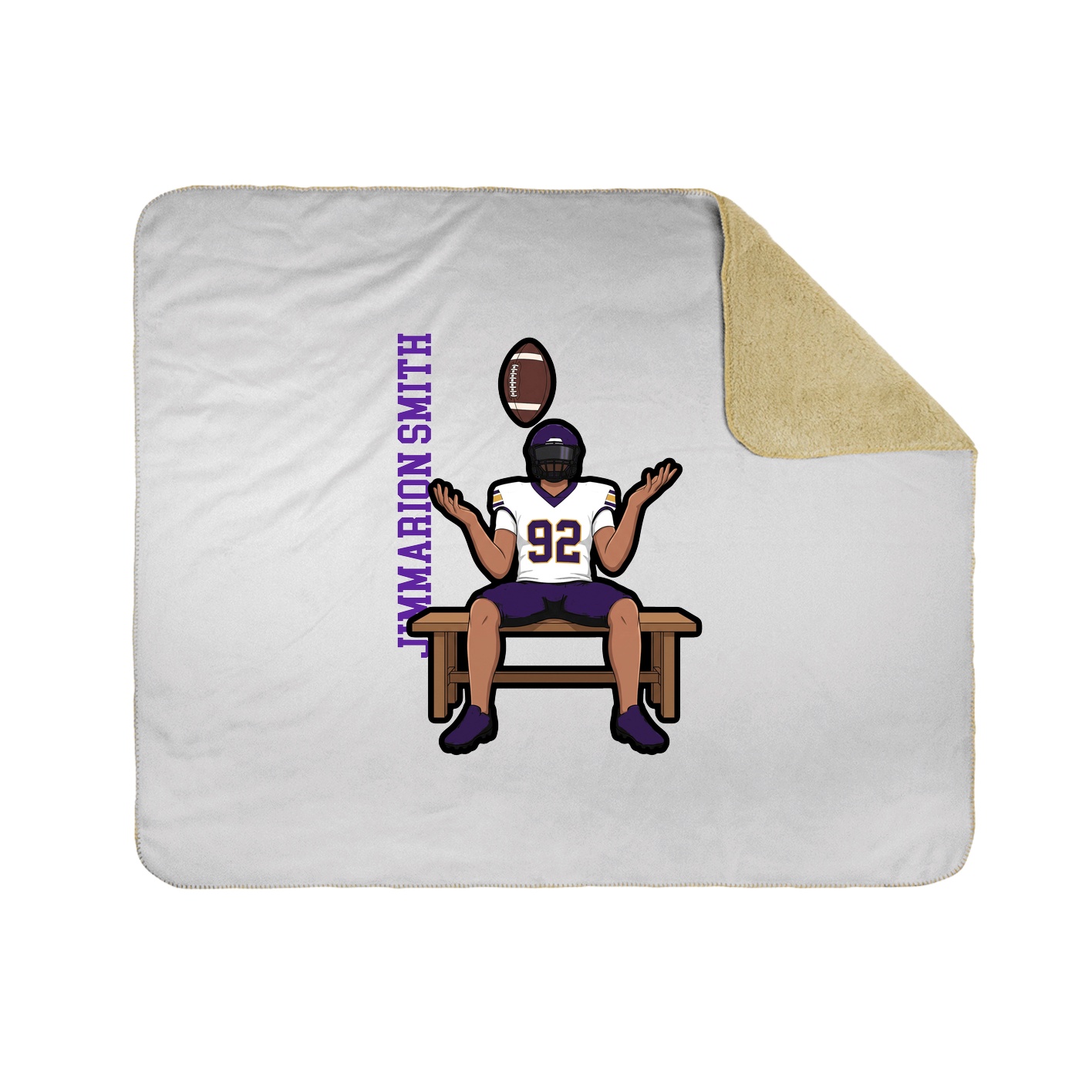 Throw Blanket — Name Vertical in White