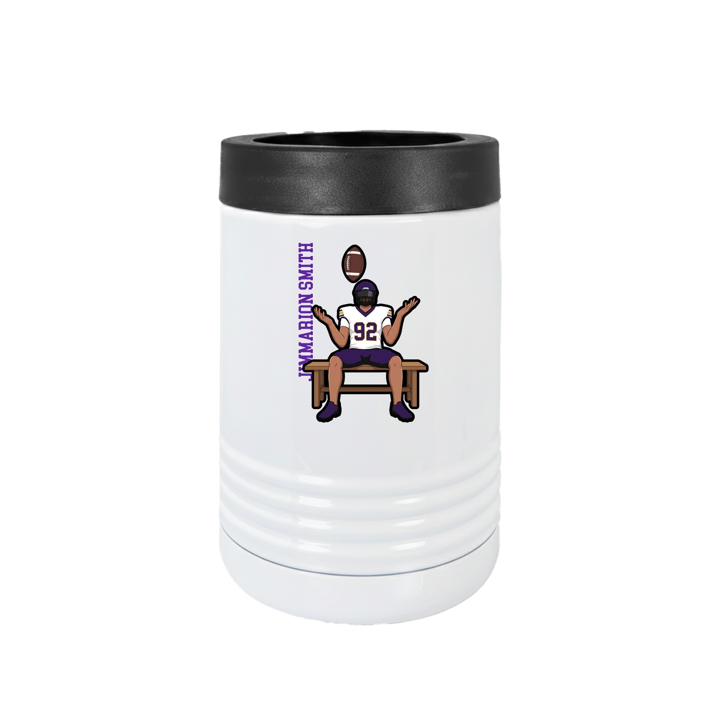 Beverage Holder — Name Vertical in White